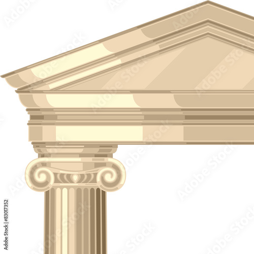 Ionic realistic antique greek temple with columns