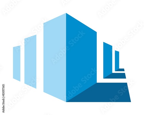 blue apartment real estate logo