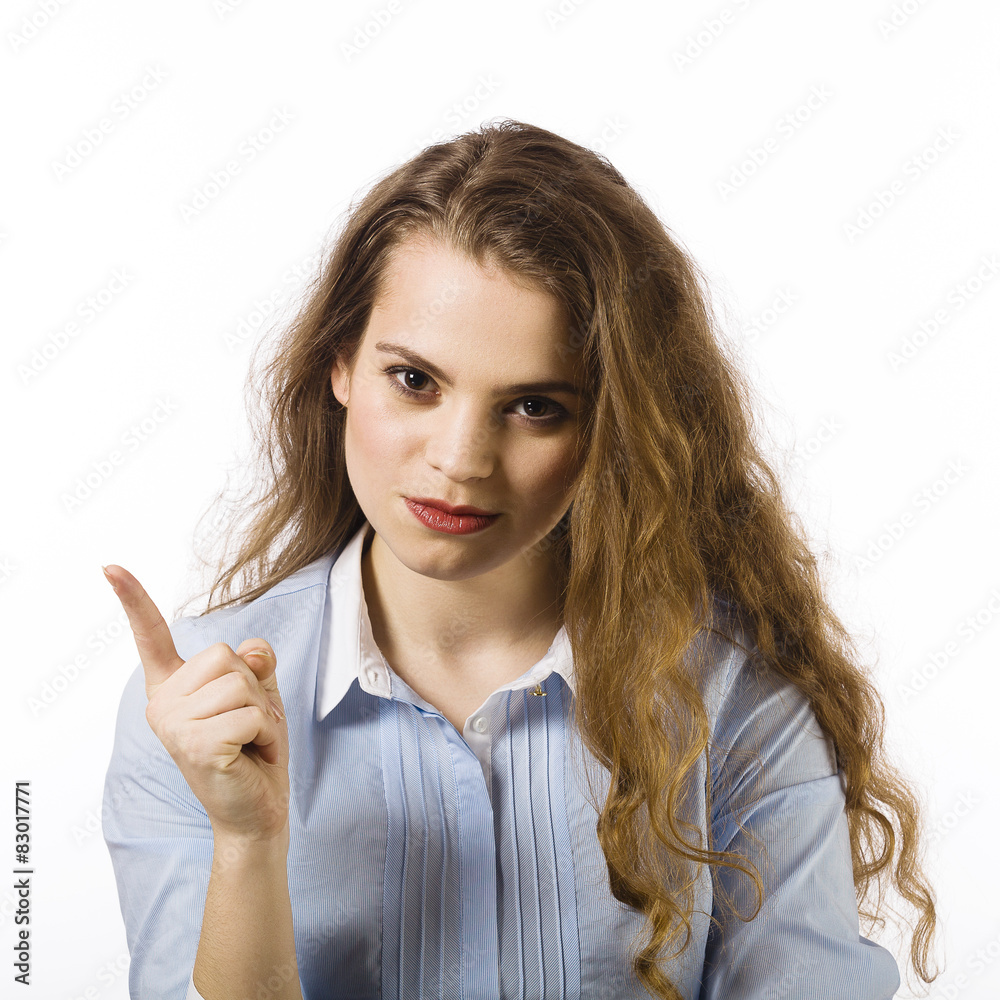 custom made wallpaper toronto digitalPortrait of a beautiful smiling young woman dressed in a blue sh