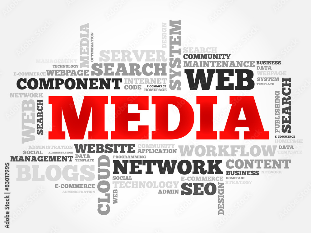 MEDIA word cloud, business concept