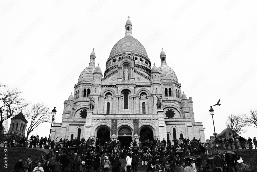Sacre Coeur, Paris, schwarz weiß