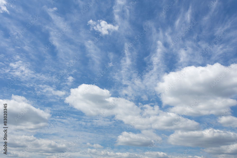 Blue sky and windy white clouds Blue sky and windy white clouds