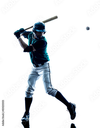 Obraz na płótnie man baseball player silhouette isolated