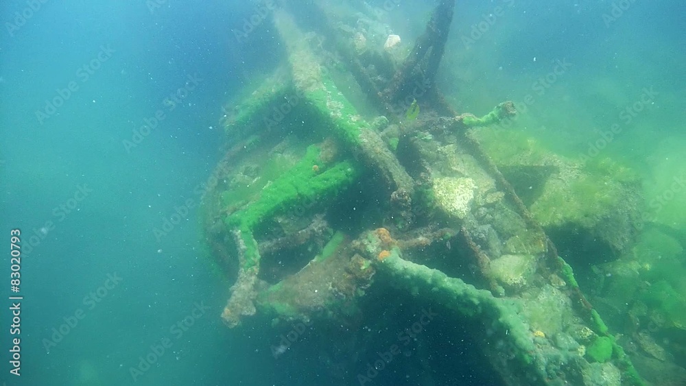 Wreck railway car, Circum-Baikal Railway,  Lake Baikal