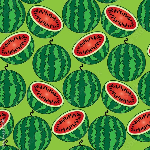 Bright seamless wallpaper with watermelon