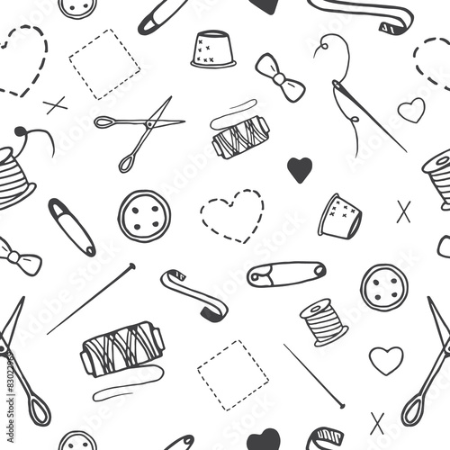 Handmade Seamless pattern background. Workshop.