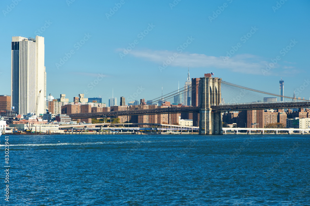 Lower Manhattan skyline view from Brooklyn