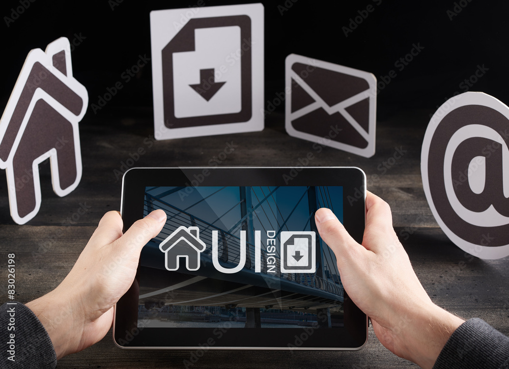 Man holding tablet computer