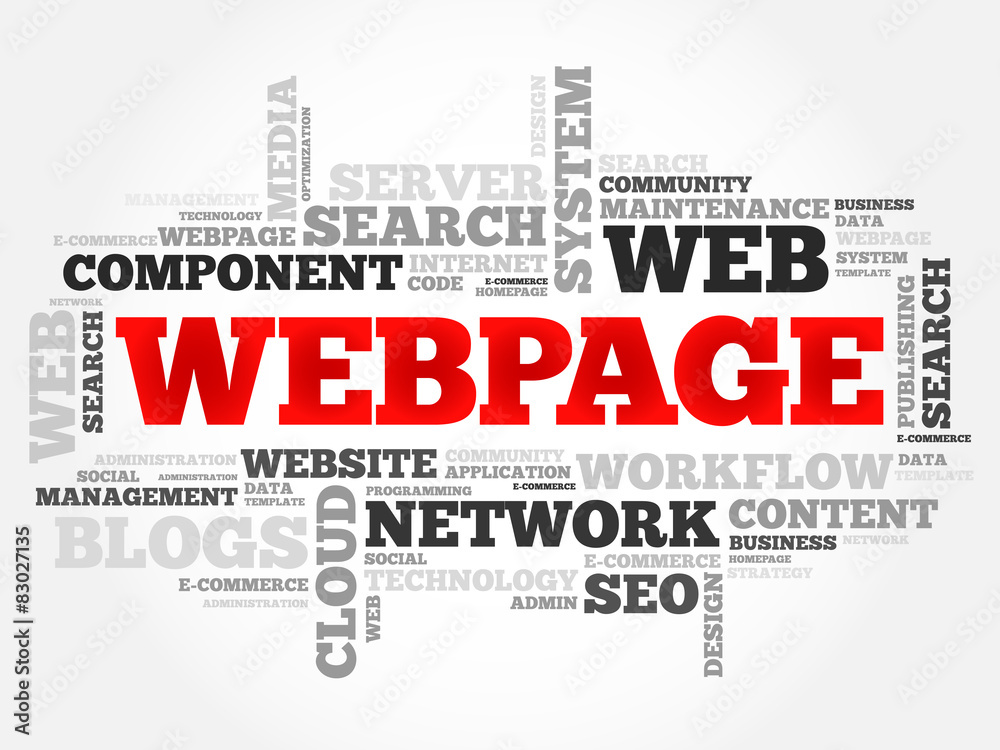 Webpage word cloud, business concept Webpage word cloud, business concept