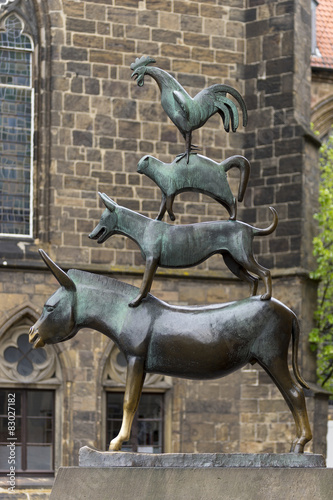 The Statue of Town Musicians in Bremen