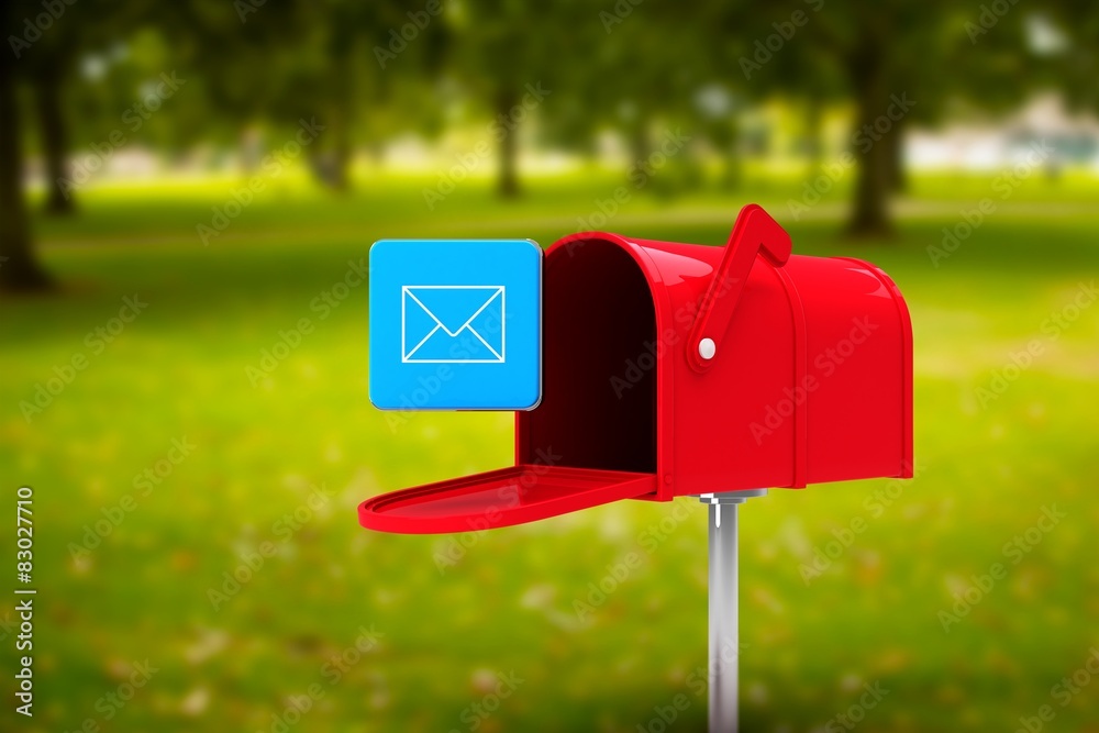 Composite image of red email postbox Composite image of red email postbox