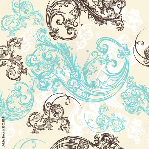 Ornamental seamless wallpaper pattern