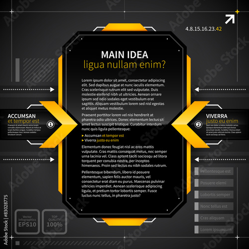 Modern techno background with main idea and two options.