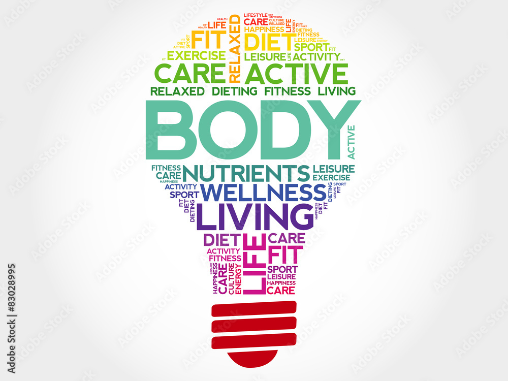 BODY bulb word cloud, health concept