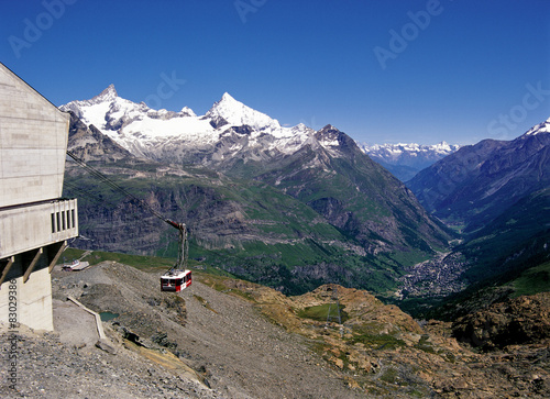 ツェルマットからスイスアルプスの山並み
