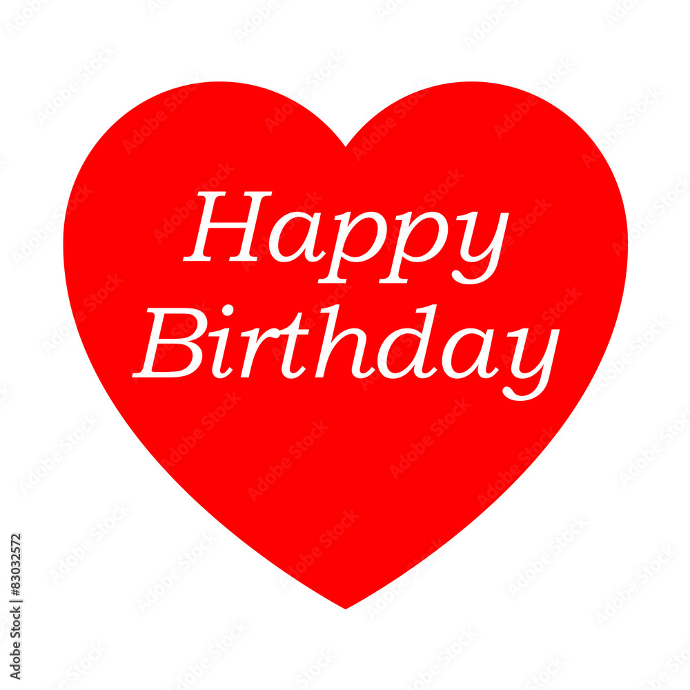 Icono texto Happy Birthday en corazon Icono texto Happy Birthday en corazon
