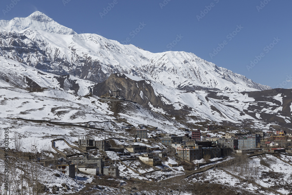 Local houses at Muktinath village in lower Mustang district, Nep