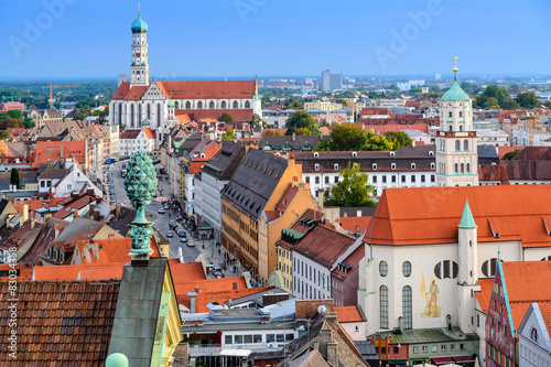 Augsburg, Germany old town skyline.
