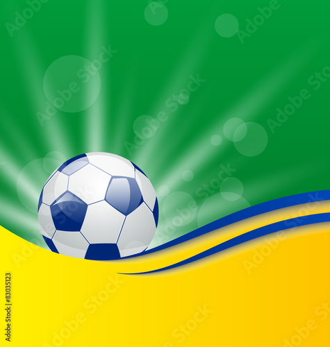 Football card in Brazil flag colors