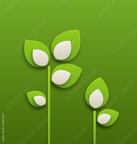 Abstract paper green plants, ecology background