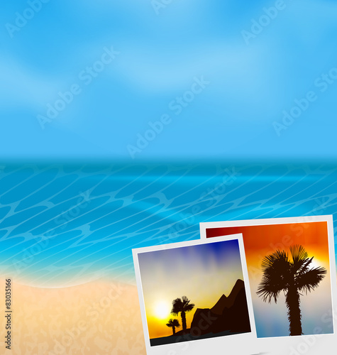 Set vacation beautiful beach photographies