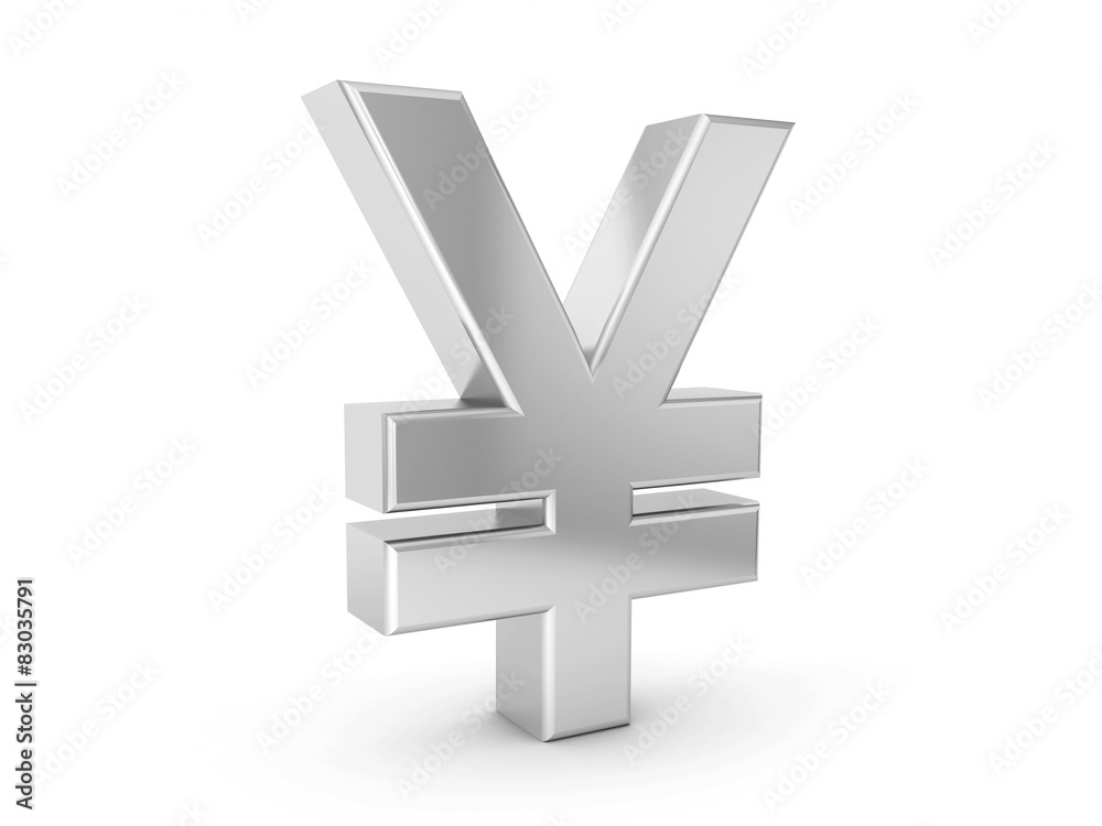 Obraz premium silver yen symbol