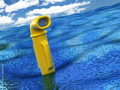 Fotografie Yellow periscope over water