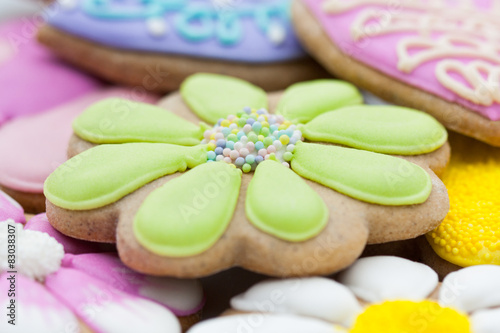 Honey cookies decorated with royal icing