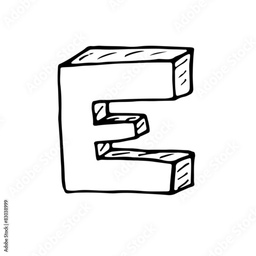  English alphabet - hand drawn letter E