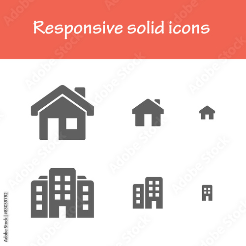 responsive solid house icons