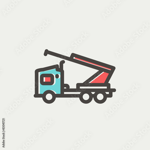 Towing truck thin line icon