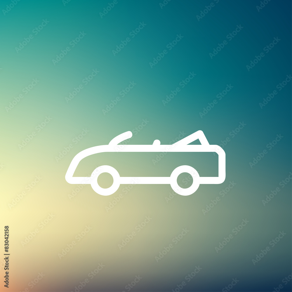 Obraz premium Convertible car thin line icon