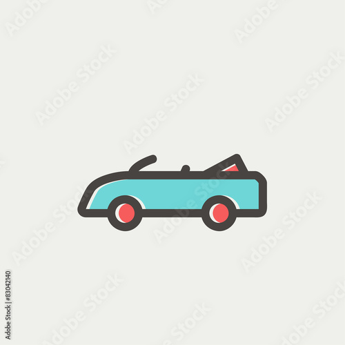 Convertible car thin line icon