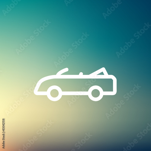 Convertible car thin line icon