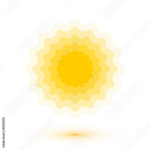 simple yellow sun symbol with round corners