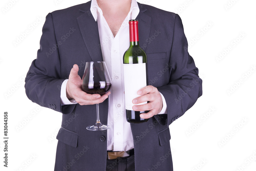 Elegant man drinking red wine. Elegant man drinking red wine.