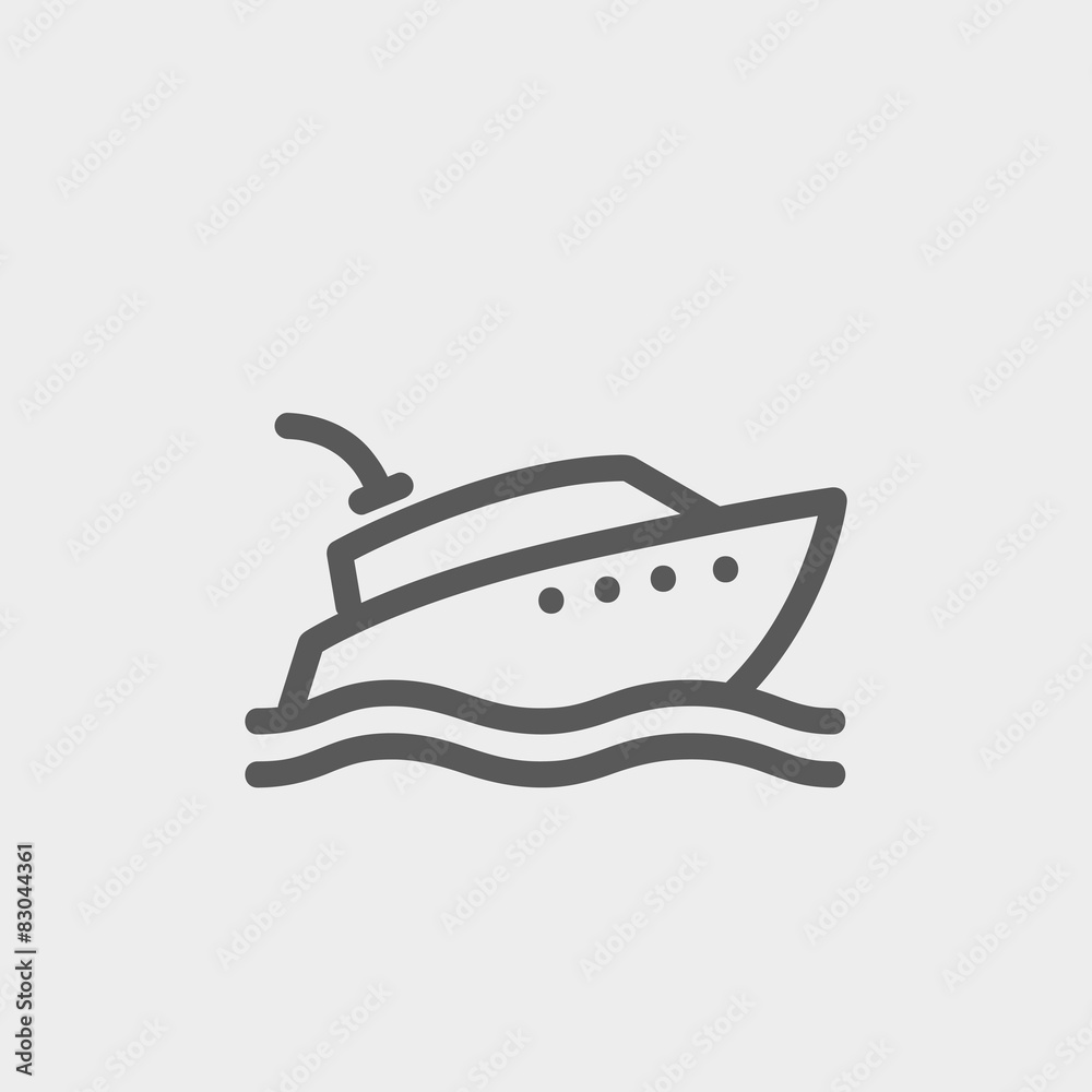 Yacht thin line icon Yacht thin line icon