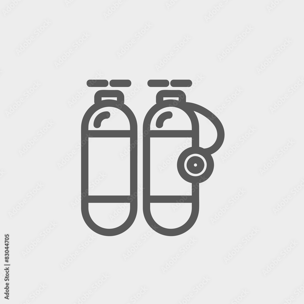 Oxygen tank thin line icon Oxygen tank thin line icon