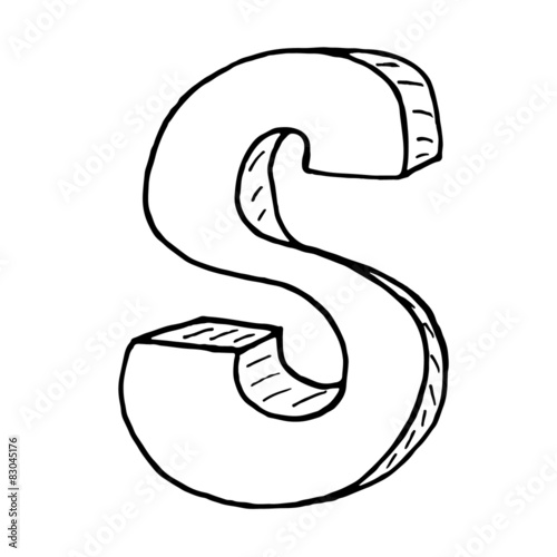 English alphabet - hand drawn letter S