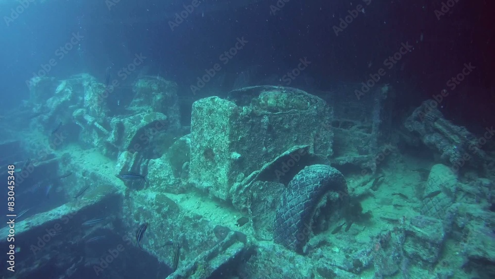 car in the hold of a sunken ship SS Thistlegorm, Red Sea
car in the hold of a sunken ship SS Thistlegorm, Red Sea