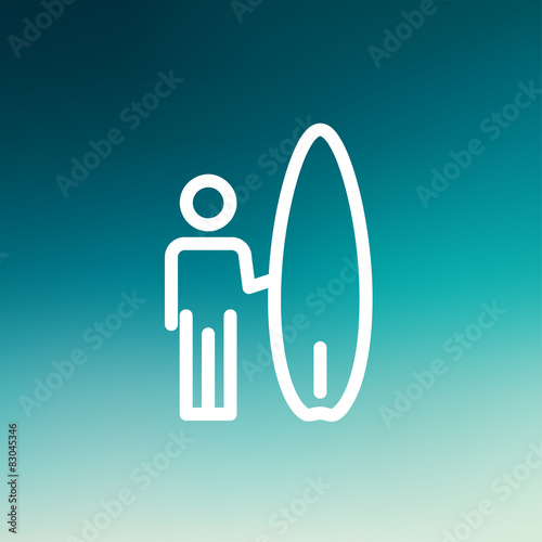 Wakeboarder thin line icon