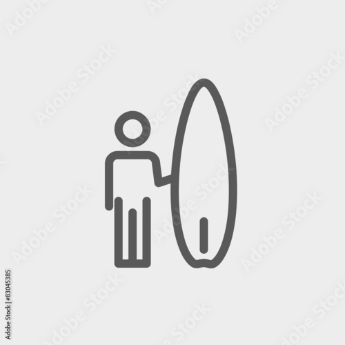 Wakeboarder thin line icon