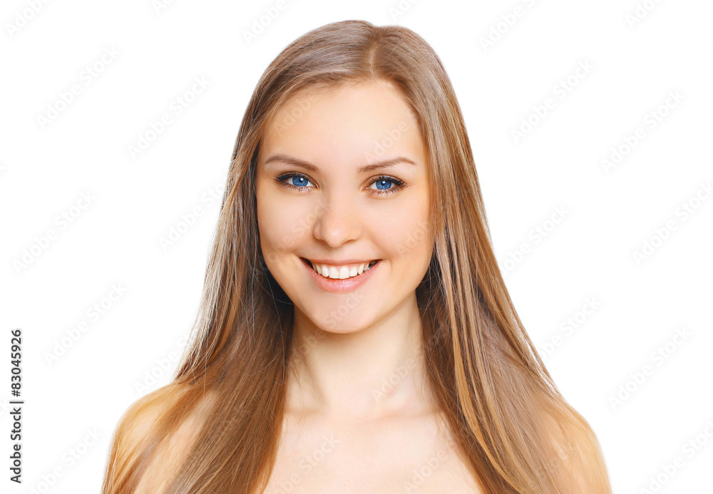 Outdoor portrait of beautiful young woman with cute smile Outdoor portrait of beautiful young woman with cute smile
