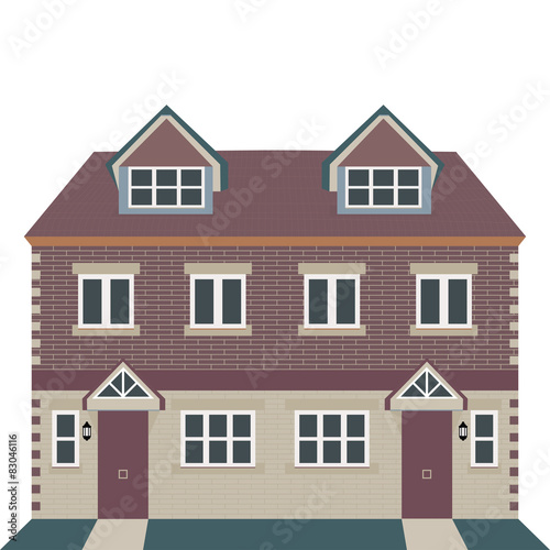 Georgian House Vector Illustration