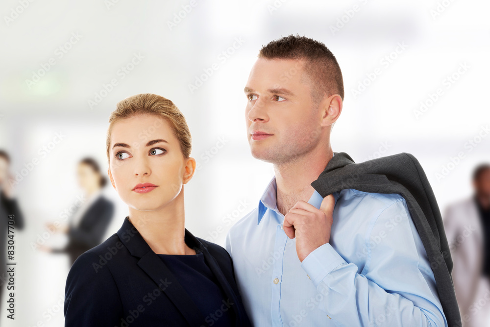 Couple wondering about their job Couple wondering about their job