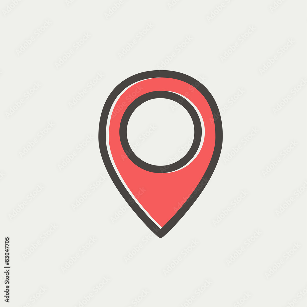Map pointer thin line icon Map pointer thin line icon