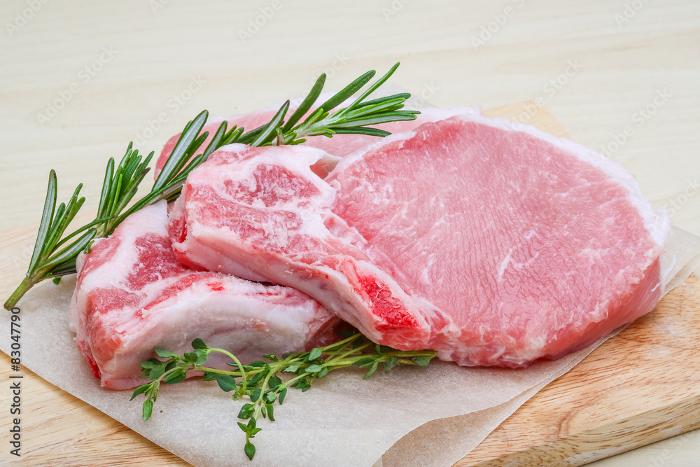 Raw pork steak Raw pork steak