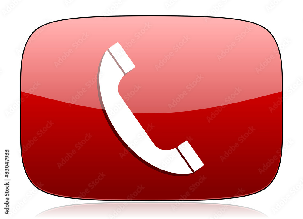 phone red glossy web icon phone red glossy web icon