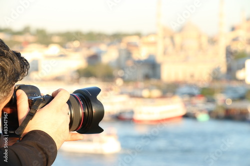 Photography Man photographing istanbul landscape