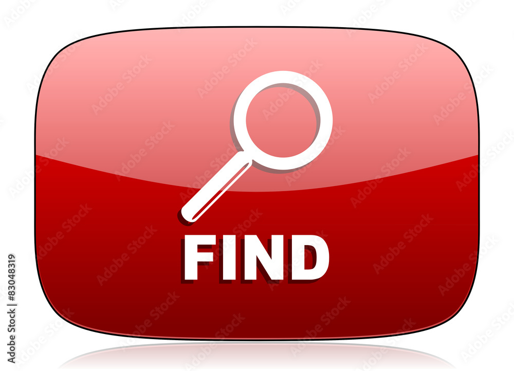 find red glossy web icon find red glossy web icon